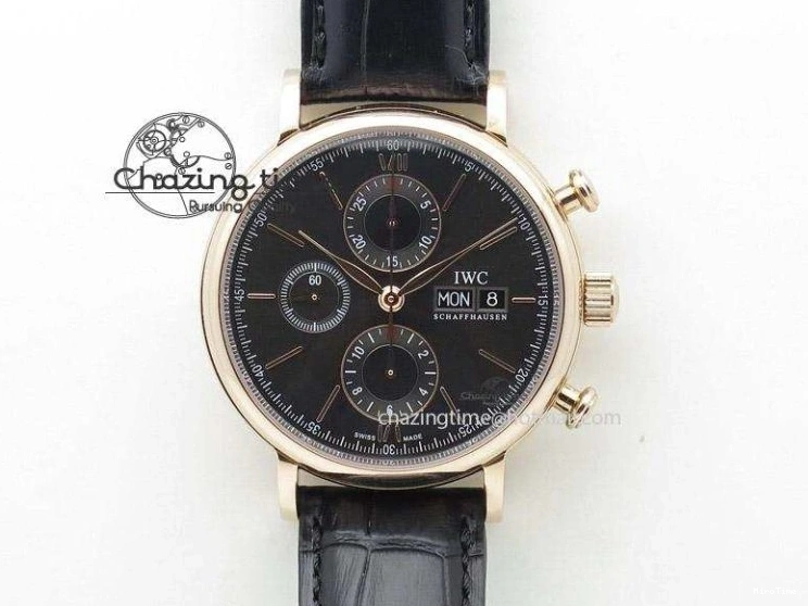 MIROTIME 0312 Mark XVIII IW327006 Titanium M+F 1:1 Best Edition Black Dial on Brown Leather Strap A Efficient 7052